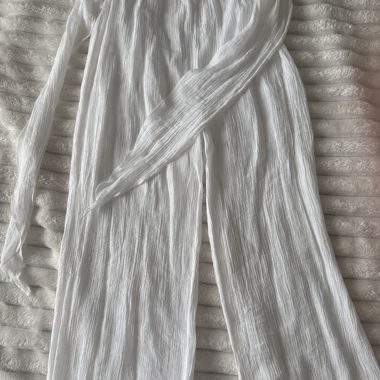 Pantalone da spiaggia bianco trasparente