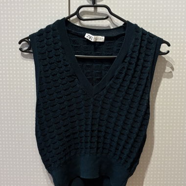 Maglia senza maniche blu petrolio 