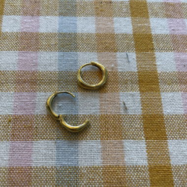 Gold-Colored Waterproof Hoop Earrings