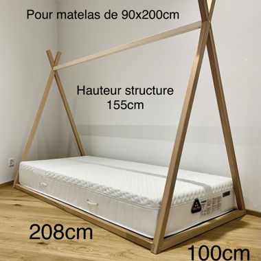 Letto a tenda per bambini 90x200 senza materasso