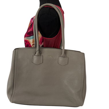 Elegant Furla Handbag – Genuine Leather, Grey