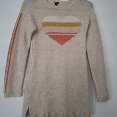 Maglione lungo KIABI bambina 8 anni cuore