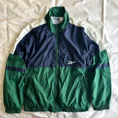 Rara giacca da track vintage Reebok smeraldo anni '90