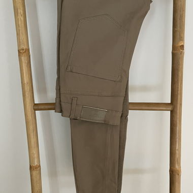Pantalon similicuir beige