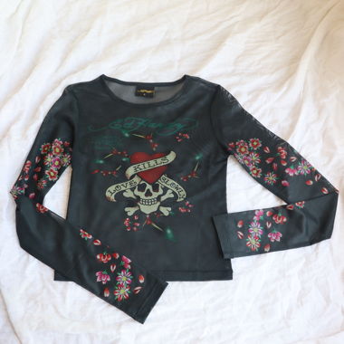 Ed Hardy Love Kills Maglia a Maniche Lunghe
