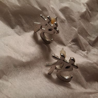 Orecchini a bottone color argento
