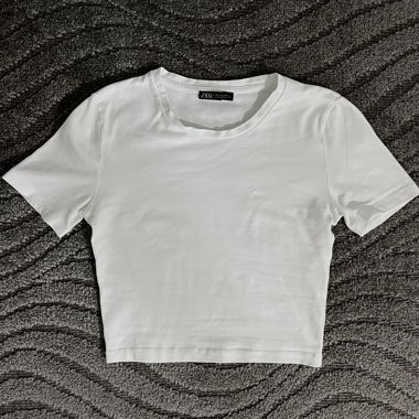 Zara - T-shirt cropped bianco