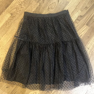 Gonna in tulle nera con pois