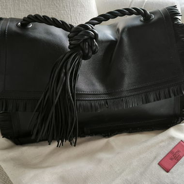 Valentino Garavani Leather Handbag with Fringes