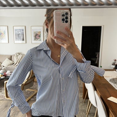 Gestreifte Baumwollbluse