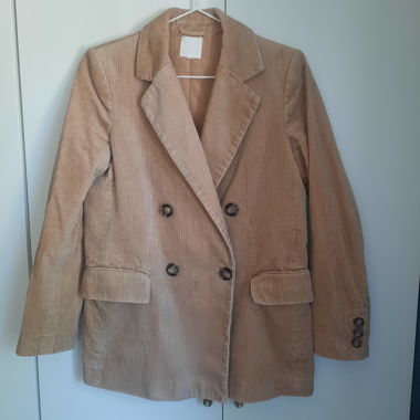 Blazer in velluto a coste beige