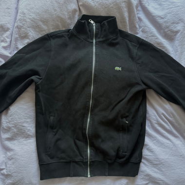 Felpa con zip Lacoste nera