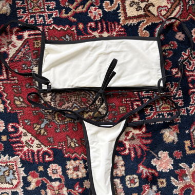 Two-Piece Bikini in Cream and Black