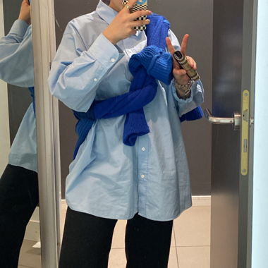 hm blue shirt
