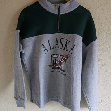 Alaska Pullover, grün-grau, Gr. M, Vintage'Style