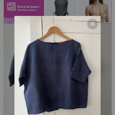 Leinenoberteil in Marineblau