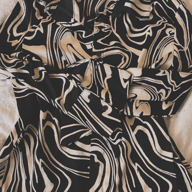 Blusa a fantasia nero bianco