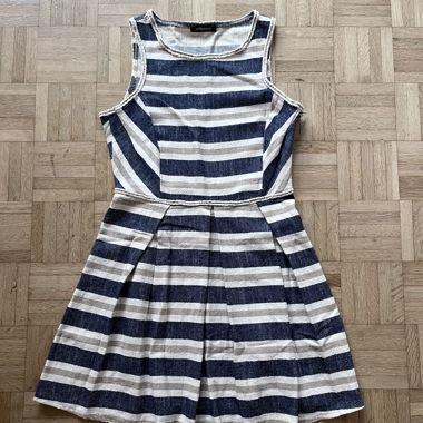 Cocktail Kleid Kurz Navy Beige