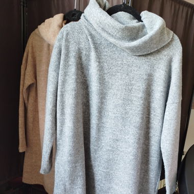Confezione da 2 maglioni a collo alto, beige & grigio, taglia M/L