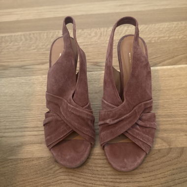 Pink suede sandals