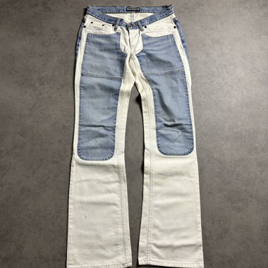 Blue Free Soul White Patch Jeans