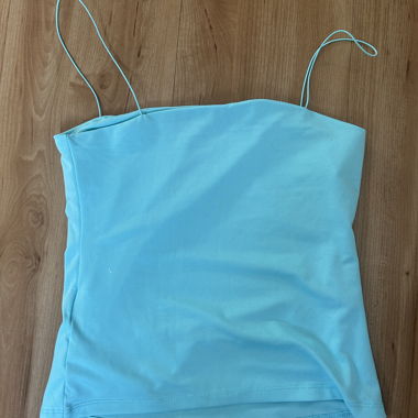 top bleu turquoise clair