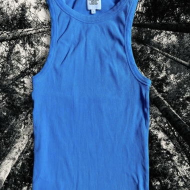 Blue Ribbed Tank Top
