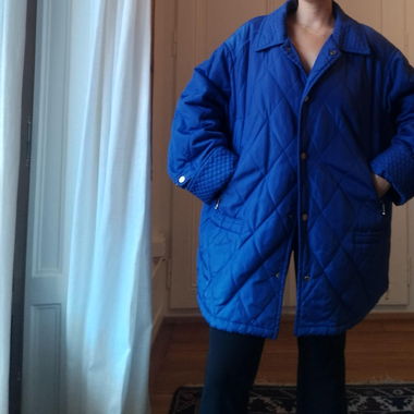 	 Vintage 90's Blue Quilted Oversized Jacket