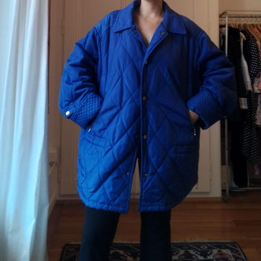 	 Vintage 90's Blue Quilted Oversized Jacket