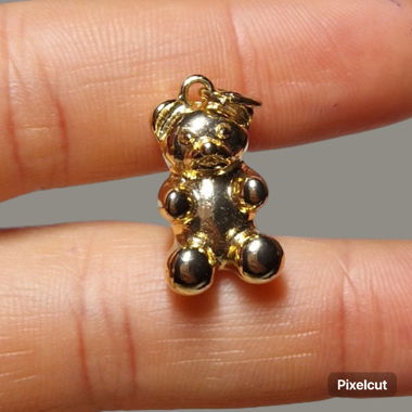 Anhänger Bär Gummibärchen golden Kettenanhänger