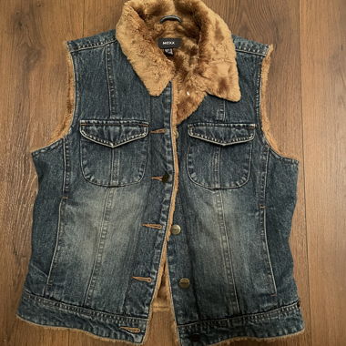 Gilet en denim Mexx avec fourrure