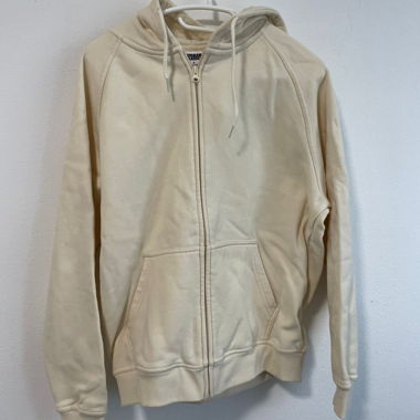 Beige Zip Hoodie S