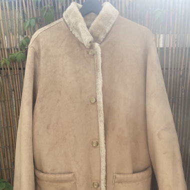Retro Kurzmantel für Winter mit Wildlederoptik 
