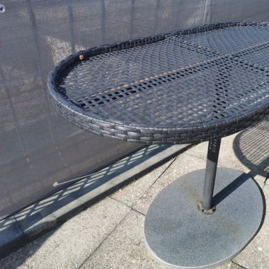 Poly Rattan Tisch Marmorsockel schwarz