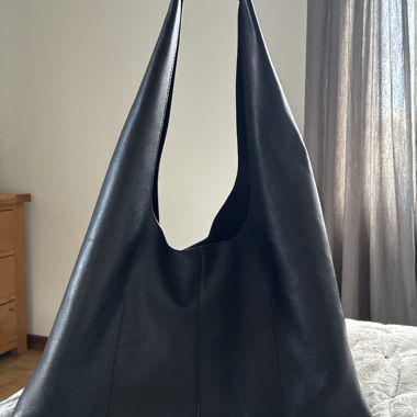 Black oversized tote bag