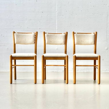 3x Skandinavische Stühle aus Buche, 1960er Jahre
