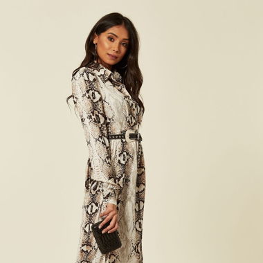 Langes Kleid Schlangenmuster