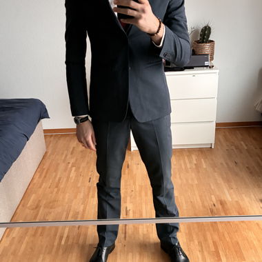 Costume complet slim ASOS bleu anthracite EU 48