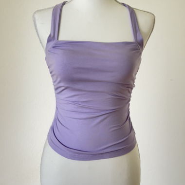 Purple ruched halter top 