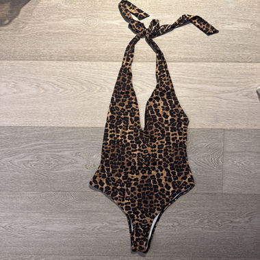 Body de bikini à imprimé léopard