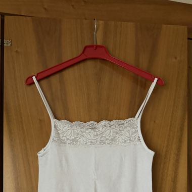 Weißes Basic Top Mit Spitze