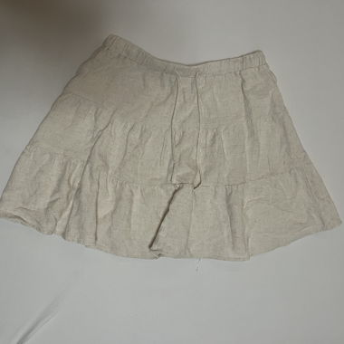 Stradivarius beige tiered mini skirt