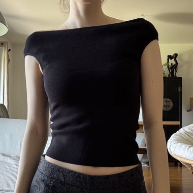 Top nero senza maniche Zara Tg. S