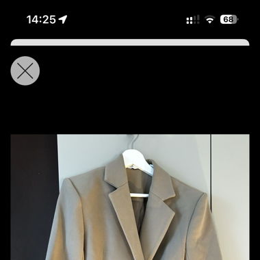 &other stories beige blazer dress wide shoulders 