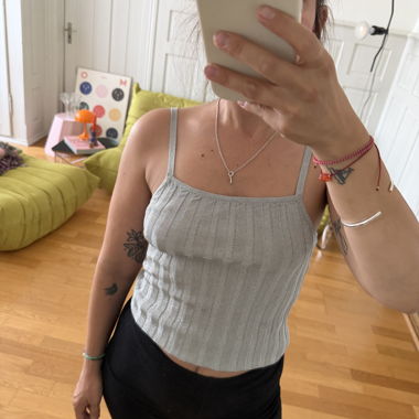 Ribbed Metallic Top