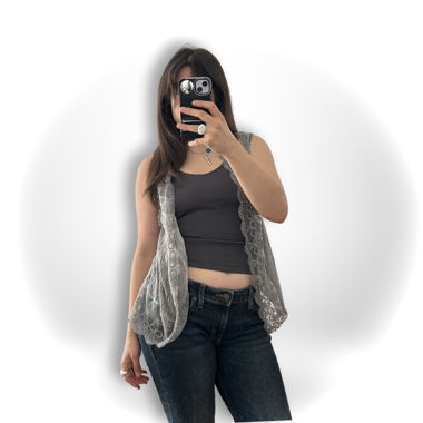 Gilet en dentelle gris