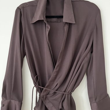 Satin wrap shirt
