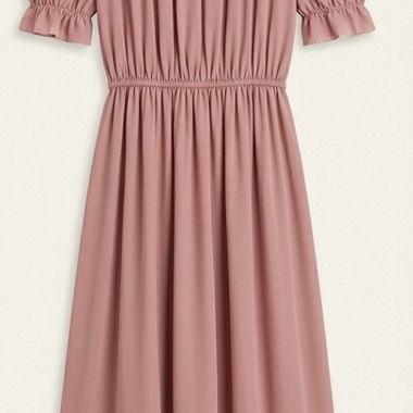 Rosafarbenes Off-Shoulder Kleid