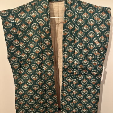 Kimono court matelassé vert