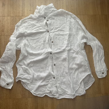 White Scandi oversized bottom up shirt